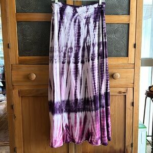 Tie-Dye Purple Pink Maxi Skirt - Size S but more M to L